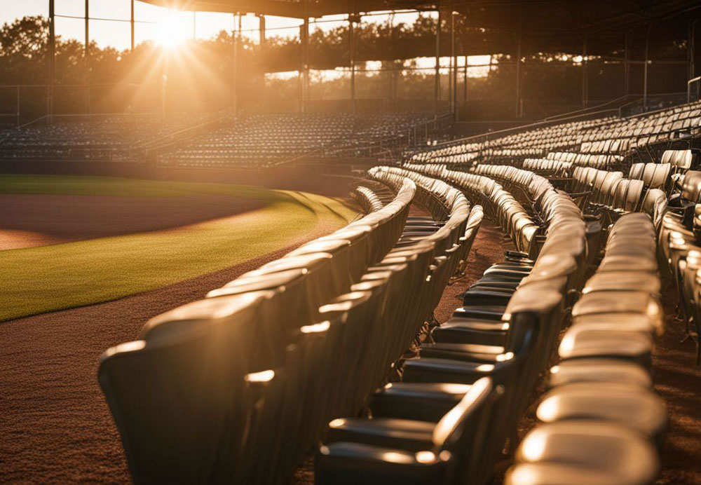 Rows of seats in a baseball stadium
