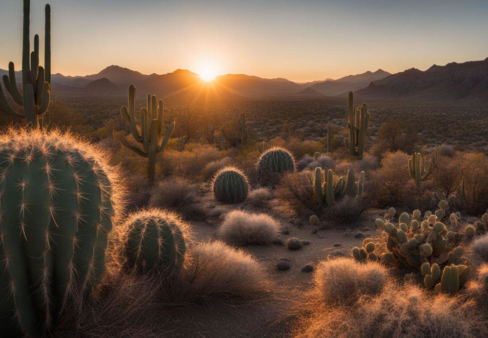 A cactus in a desert