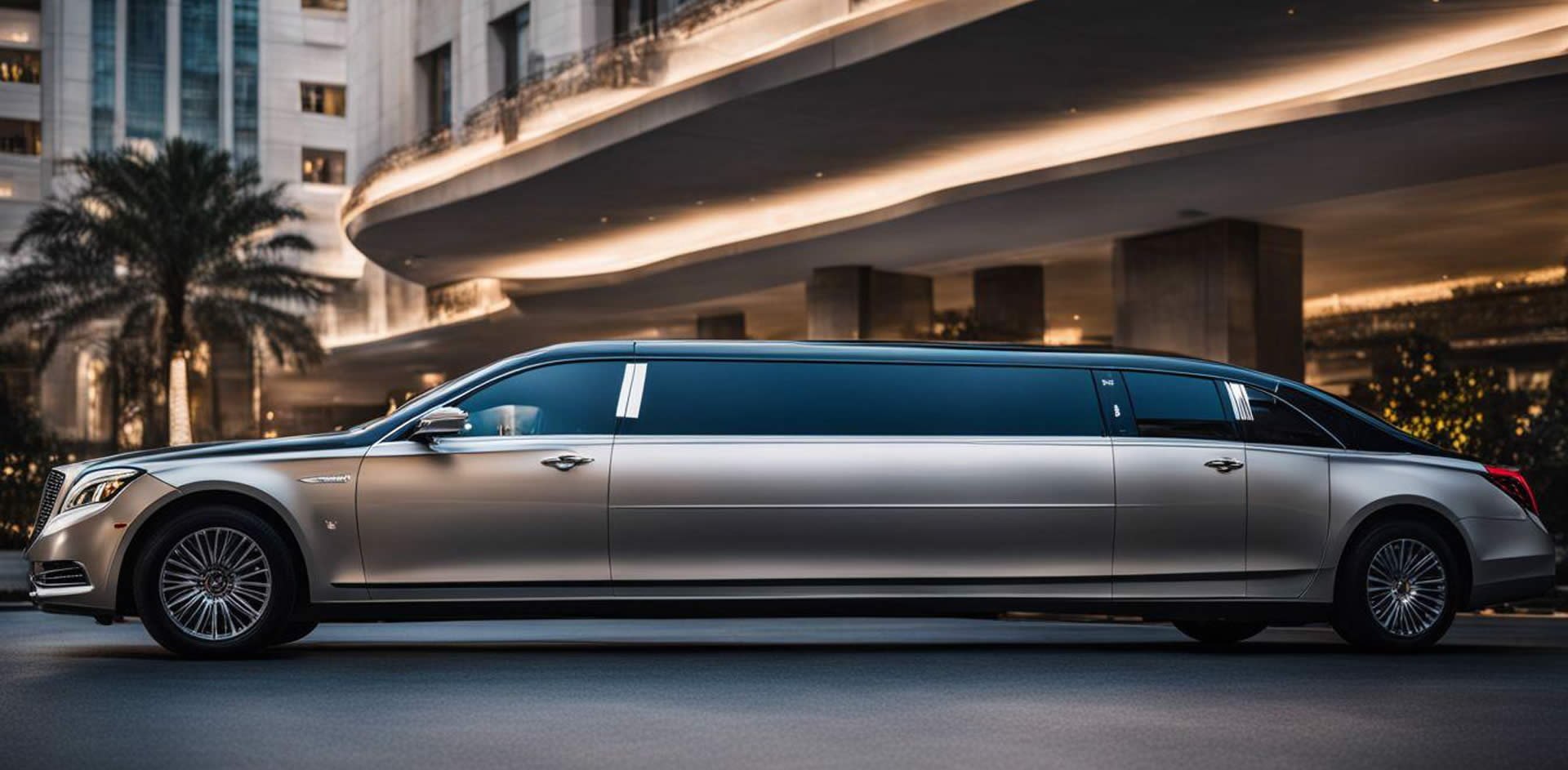 A long limo on the street